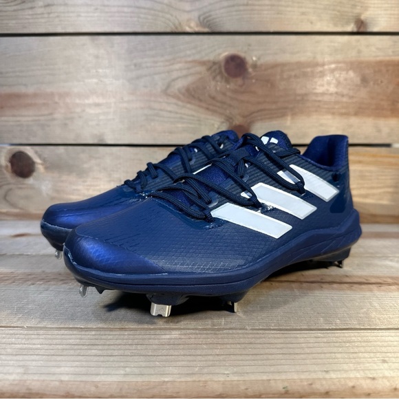NEW Adidas Adizero Afterburner 8 “Team Navy” Blue Metal Baseball Cleats (H00978) - Picture 2 of 10